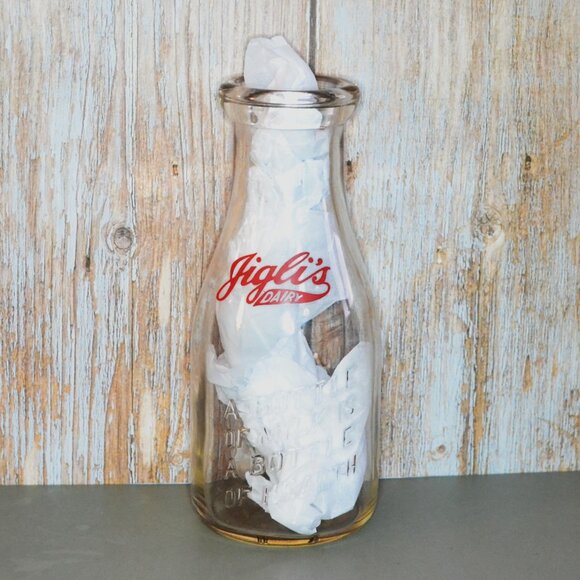 2 Piece Vintage Nostalgic Advertising Set Glass Milk Bottle 1935 Calendar - Picture 4 of 6